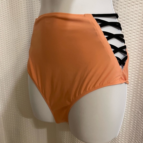 PINK Victoria’s Secret high waist peach bikini bottoms size medium - Picture 1 of 7